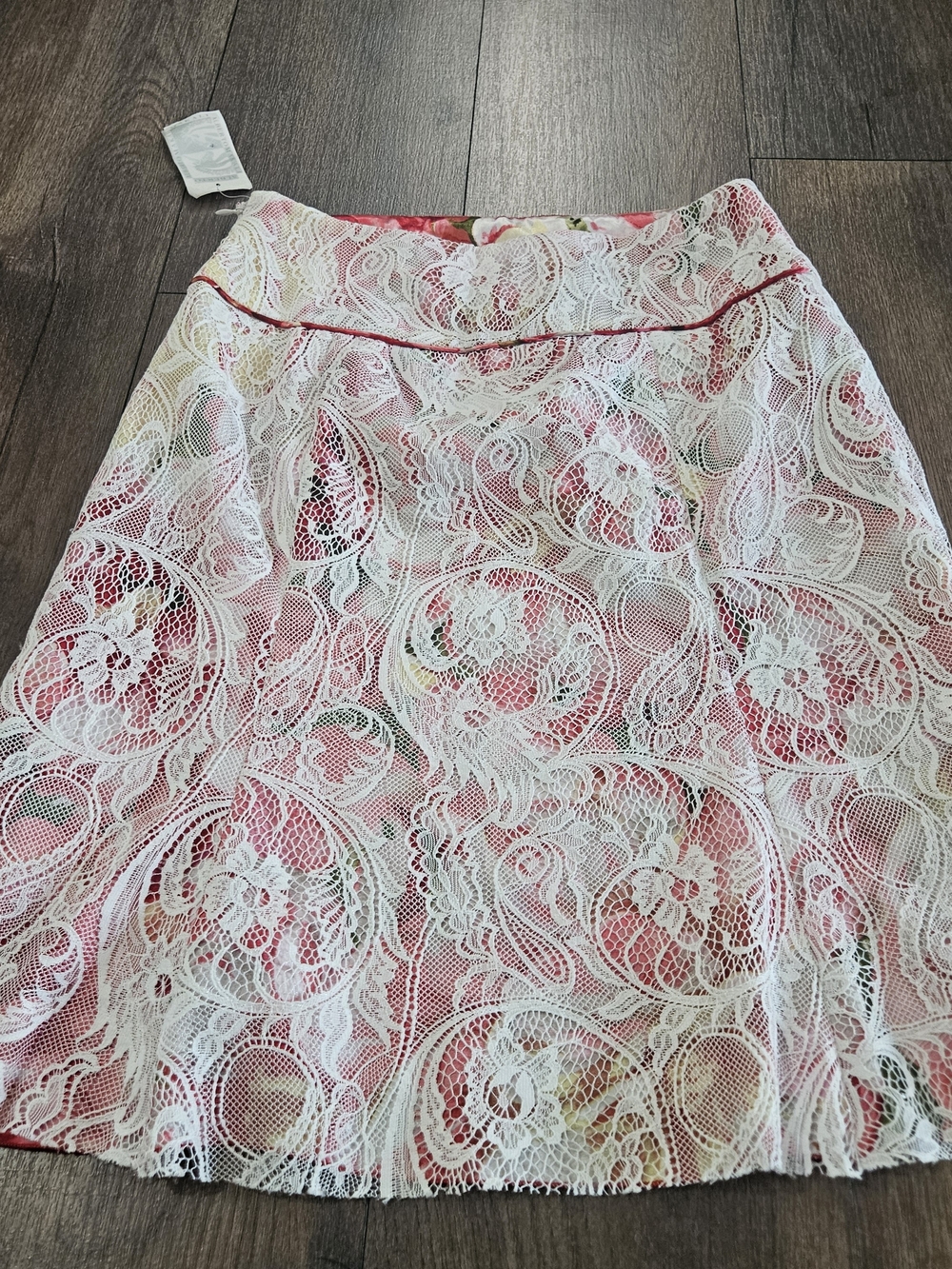 NWT Alberto Makali Floral Lace Overlay Skirt Size 6 - Picture 6 of 6